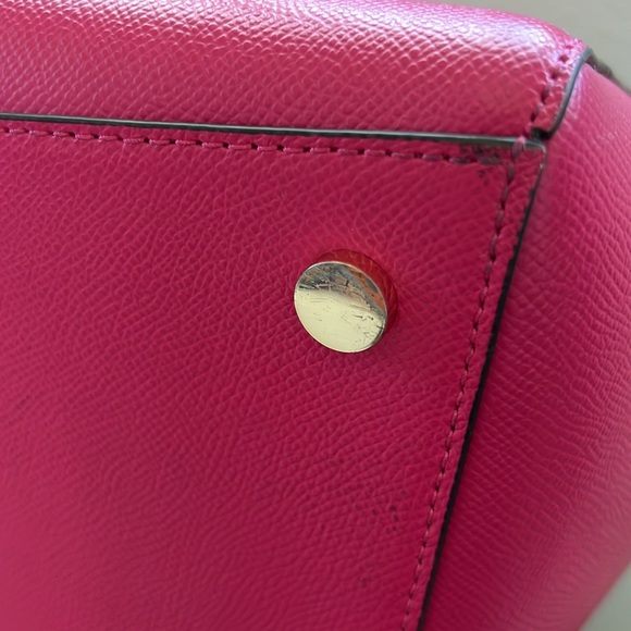 Michael Kors Fuchsia Pink Limited Edition LOVE Studded Voyager Tote - Picture 10 of 13